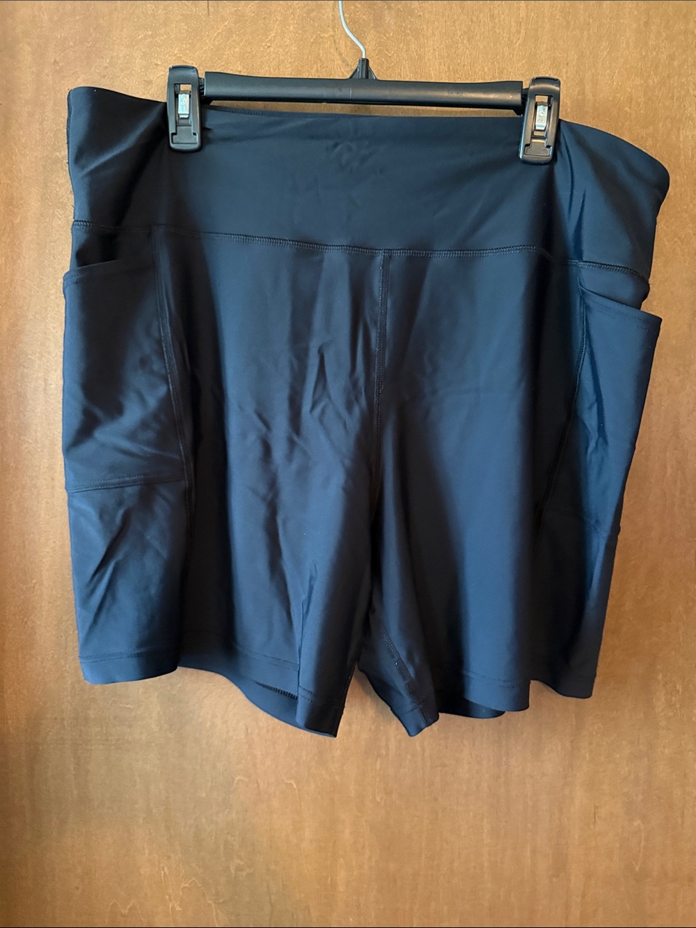 Women’s Black Swim Shorts with Dual Side Pockets